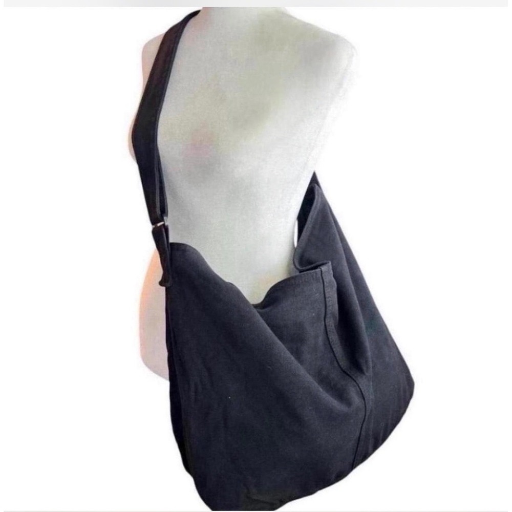 Unisex Large Capacity Canvas Crossbody Bag - Black - New!